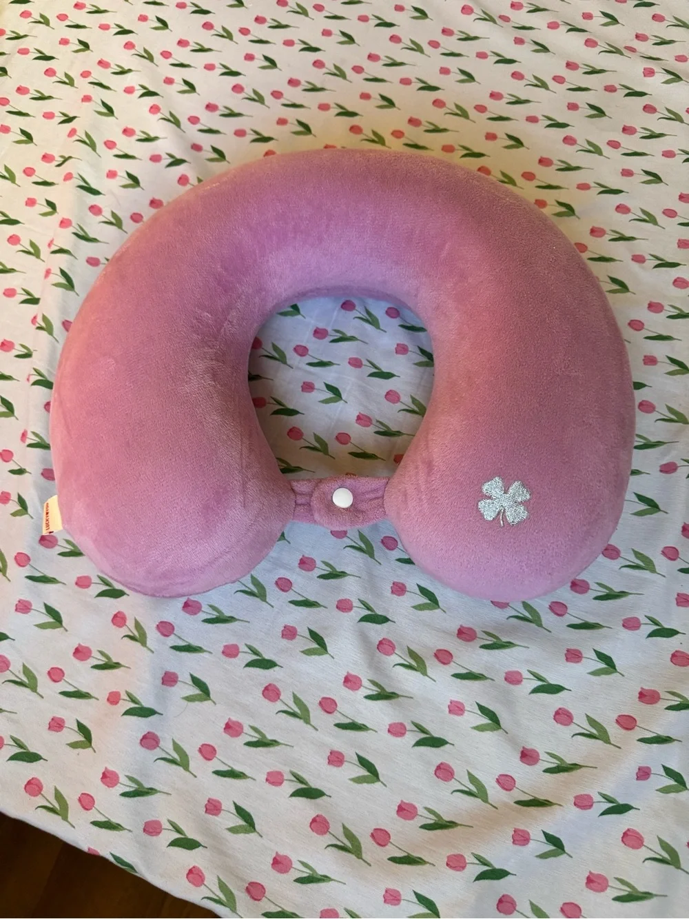 Pink Kids Travel Neck Pillow - Soft Plush Support